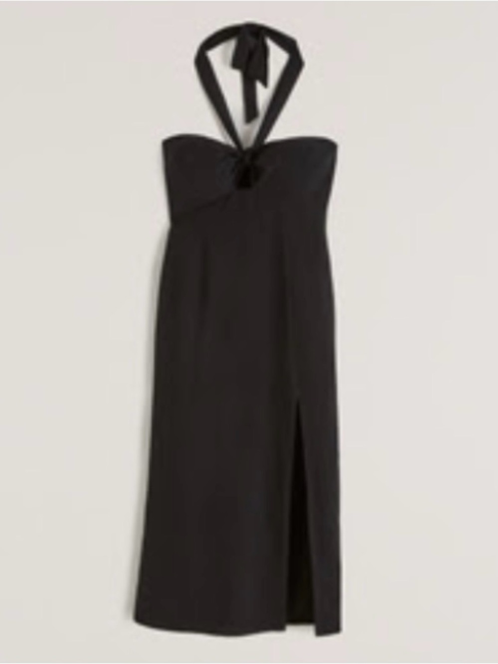 Abercrombie Knot-front Cutout Halter Midi Dress with Front Slit